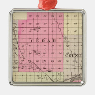 Nance County, Nebraska Metal Tree Decoration