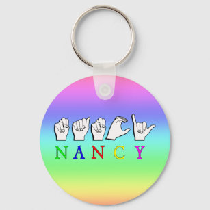 NANCY  ASL FINGERSPELLED NAME SIGN KEY RING