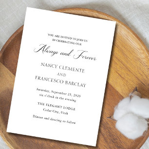 Nancy Black and White Modern Wedding Invitation