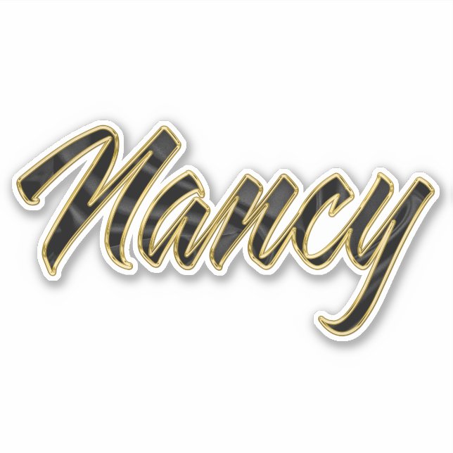 Nancy black gold lettering decal sticker (Front)