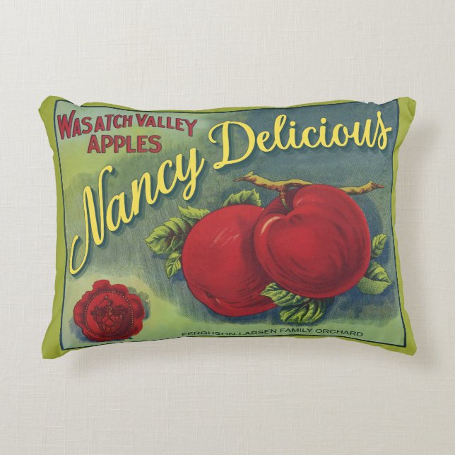 Nancy Delicious Apples Pillow (Front)
