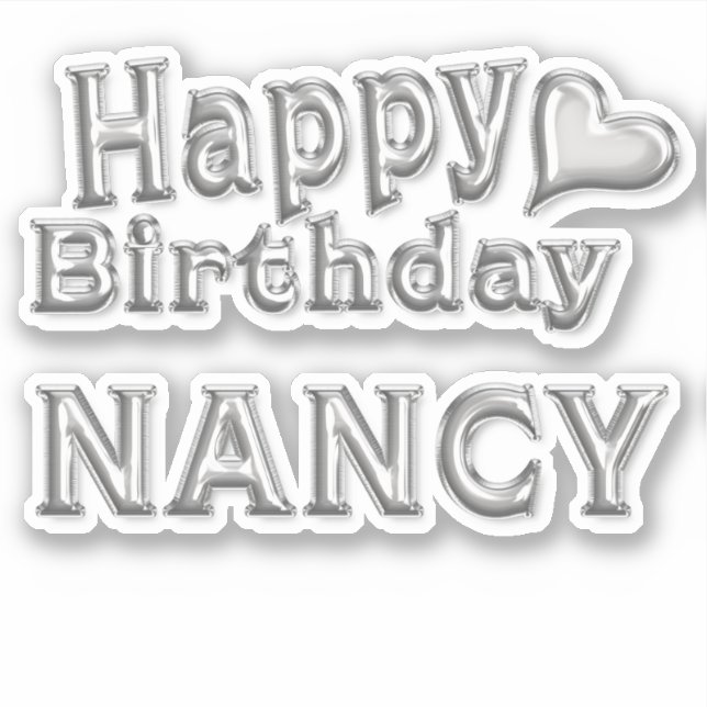 Nancy Happy Birthday silver Sticker (Front)
