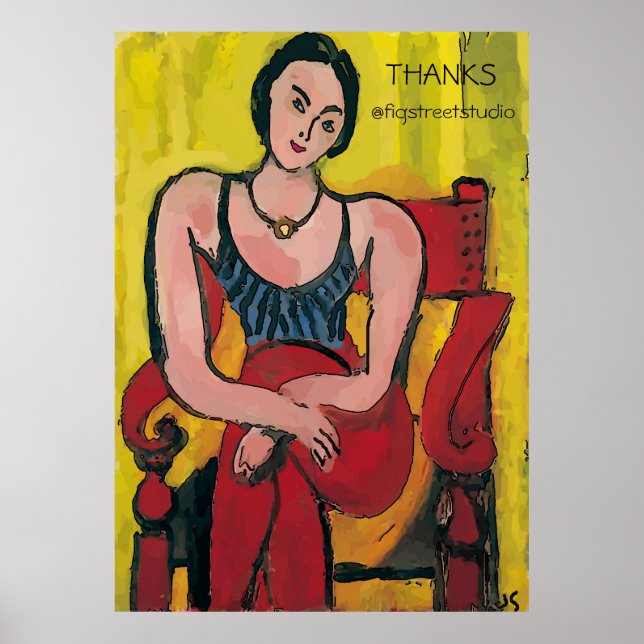 Nancy In Red Chair,THANKS, edit text Poster (Front)