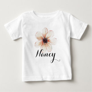 Nancy Name Baby Girls Reveal Newborn Pink Flower T-Shirt