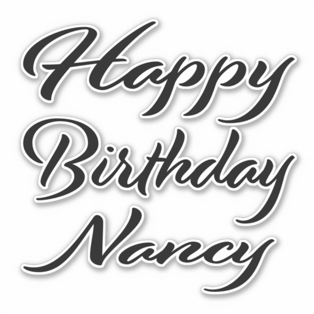 Nancy Name First Name black Sticker Birthday (Front)