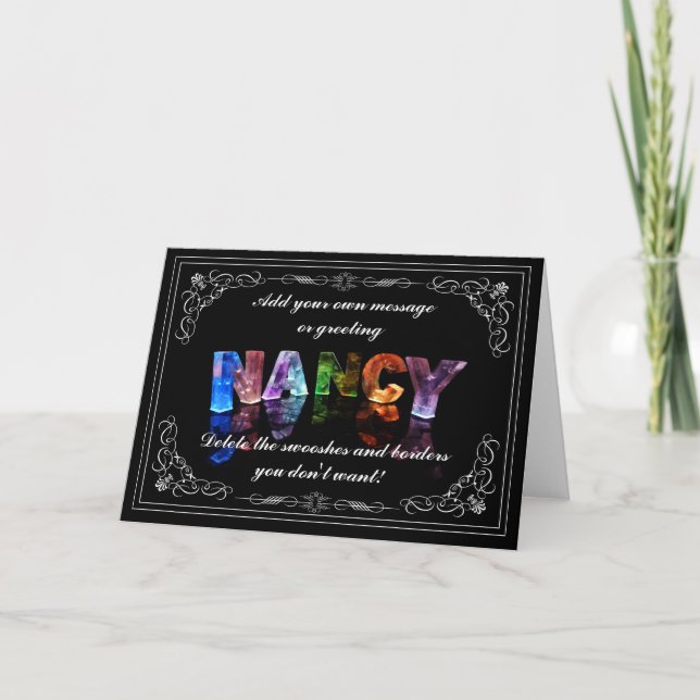 Nancy -  Name in Lights greeting card (Photo) (Front)