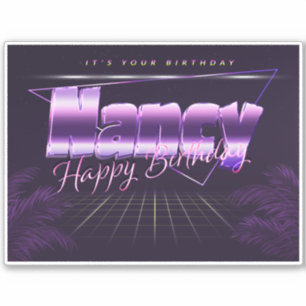 Nancy Name Vorname lila retro Sticker Geburtstag