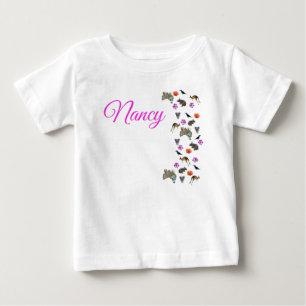 Nancy, Name,  With Australian Wildlife,  Baby T-Shirt