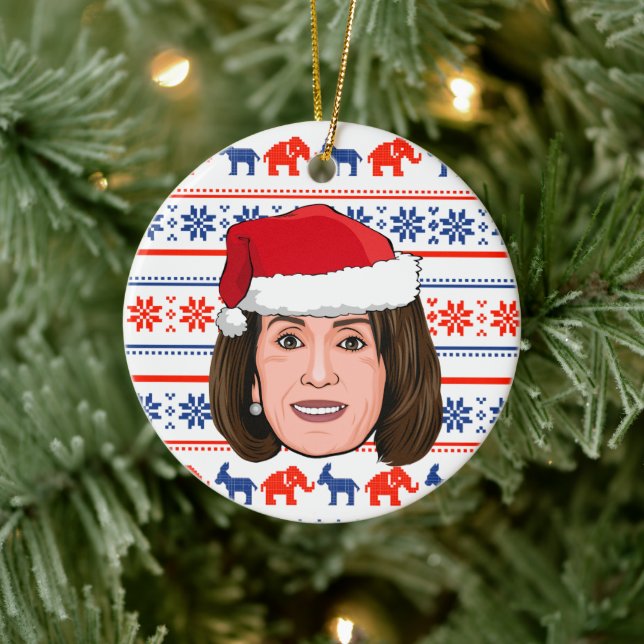 NANCY PELOSI Christmas Ceramic Tree Decoration (Tree)