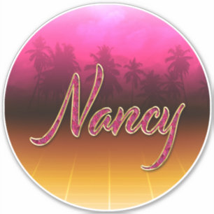 Nancy Vorname Name golden pink Aufkleber Sticker