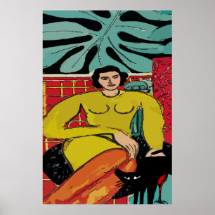 Nancy with Black Cat Poster