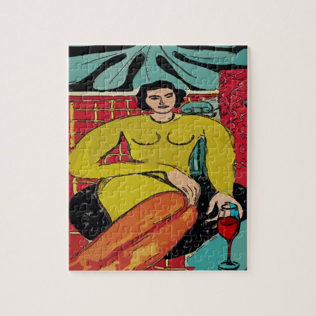 Nancy with Wine, Jigsaw Puzzle (Vertical)