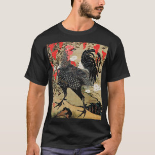 Nandina and Rooster Illustration by Ito Jakuchu T-Shirt