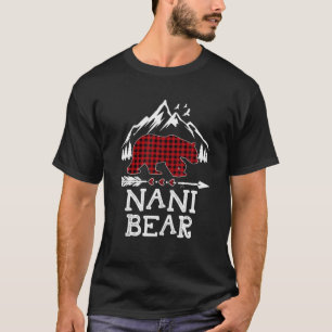 Nani Bear Christmas Pajama Red Plaid Buffalo Famil T-Shirt