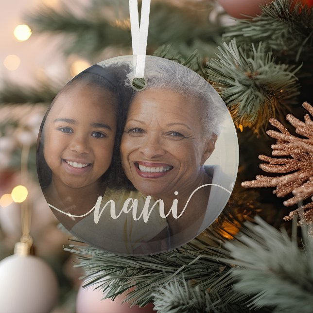 Nani Grandma Script Overlay Glass Tree Decoration (Creator Uploaded)