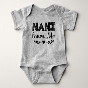 Nani Loves Me Gift for Grandchild Baby Bodysuit