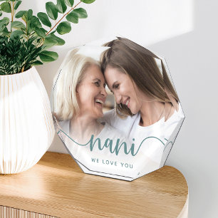 Nani We Love You Grandma Script Overlay Photo Block