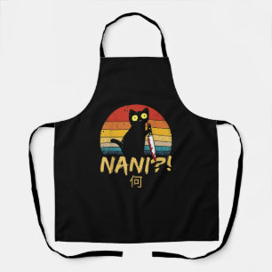 Nani! What_ Vintage Black Cat Omae Wa Meme Kitten Apron
