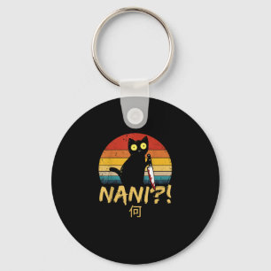 Nani! What_ Vintage Black Cat Omae Wa Meme Kitten Key Ring