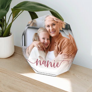 Nanie Grandma Script Overlay Photo Block