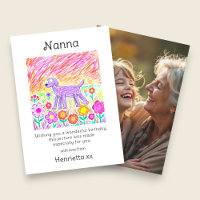 Nanna Birthday Card Child hand Drawing photo