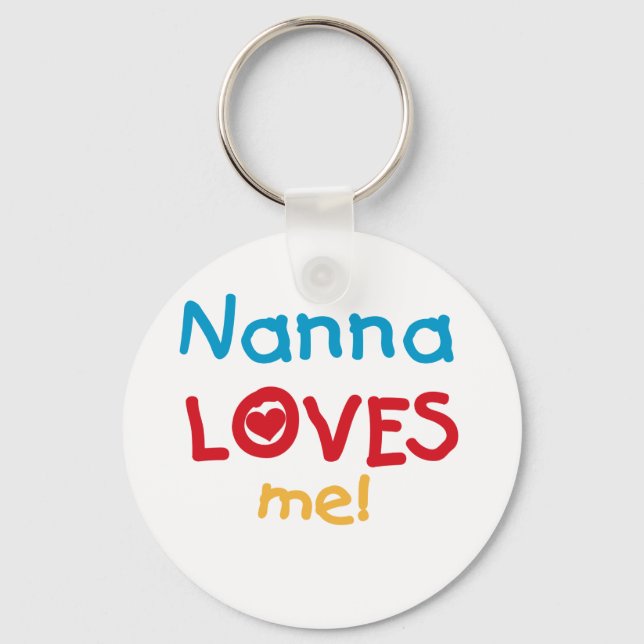 Nanna Loves Me T-shirts and Gifts Key Ring (Front)