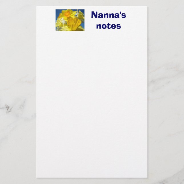 Nann'a Notes stationery Nature Daffodil Flowers (Front)
