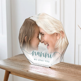 Nanni We Love You   Grandma Script Overlay Photo Block