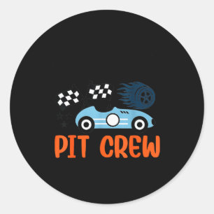 Nannie T Crew Race Car Family Matching Birthday Classic Round Sticker