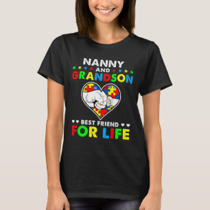Nanny And Grandson Best Friend For Life Autism Awa T-Shirt