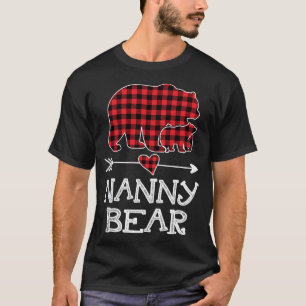 Nanny Bear Christmas Xmas Pajama Red Plaid Buffalo T-Shirt