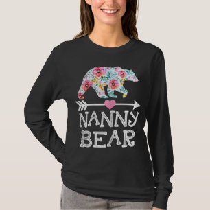 Nanny Bear Mum Grandma Floral Happy Mother's Day C T-Shirt
