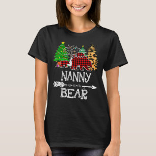 Nanny Bear  Red Buffalo Plaid Nanny Bear Pajama T-Shirt