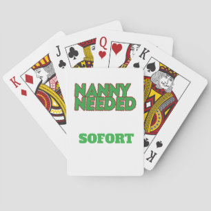 Nanny birthday gift quote funny text playing cards