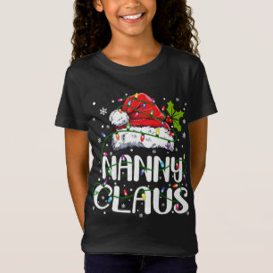 Nanny Claus Christmas Lights Pajama Family Matchin T-Shirt