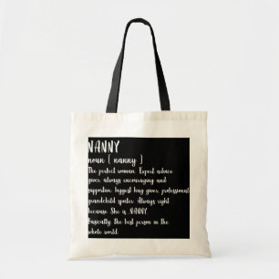 Nanny Definition Grandma Mother Day Women Tote Bag