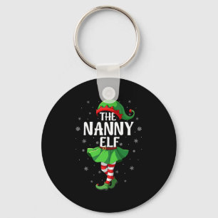 Nanny Elf Christmas Girls Women Elf Squad Xmas Fam Key Ring