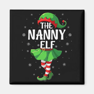 Nanny Elf Christmas Girls Women Elf Squad Xmas Fam Magnet