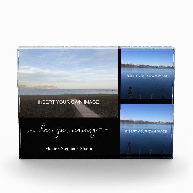 Nanny Family Love You Personalised Three Photo Block (Front)