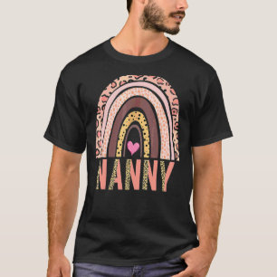 Nanny Family Rainbow Leopard Graphic Cute Mother's T-Shirt