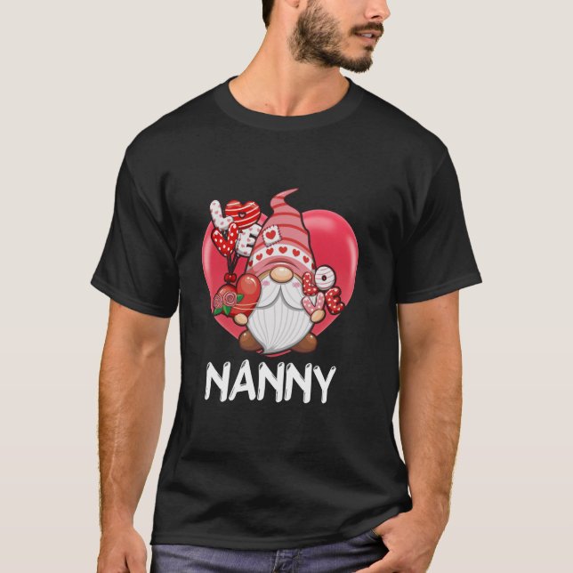Nanny Gnome Valentine Family Matching Valentine s  T-Shirt (Front)