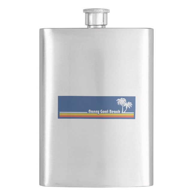 Nanny Goat Beach Georgia Hip Flask (Front)