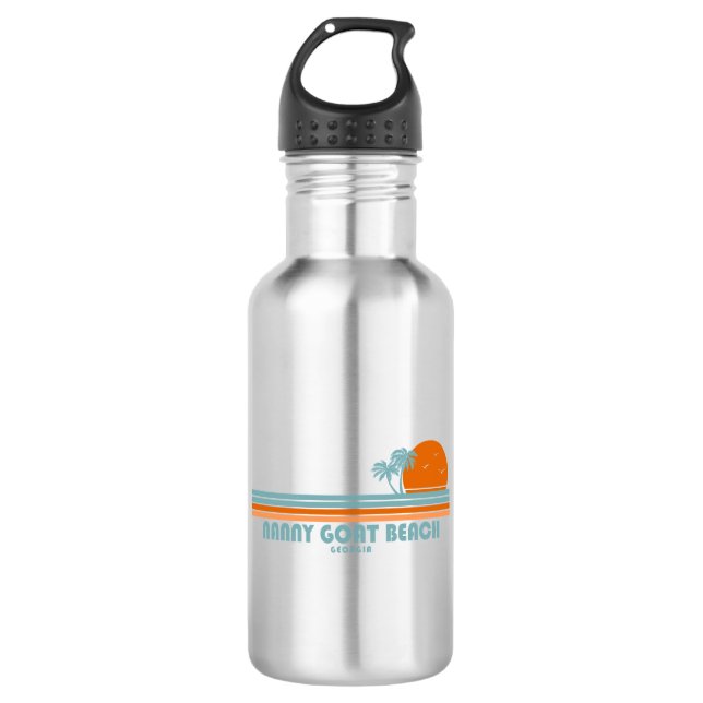 Nanny Goat Beach Georgia Sun Palm Trees 532 Ml Water Bottle (Front)
