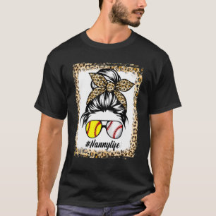 Nanny Life Messy Leopard Bleached Hair Bun Mother' T-Shirt
