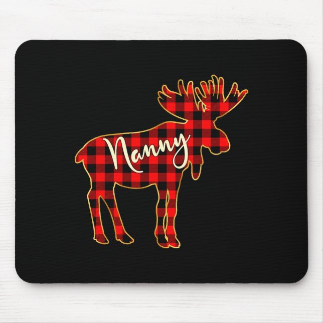 Nanny Moose _ Buffalo Red Plaid Family Christmas  Mouse Pad (Front)