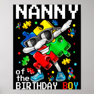 Nanny of the bday boy autism awareness puzzle poster