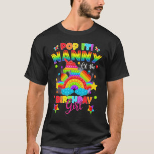 Nanny Of The Birthday Girl Unicorn Girls Rainbow P T-Shirt