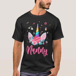 Nanny Of The Birthday Girl Unicorn Theme Magic Uni T-Shirt