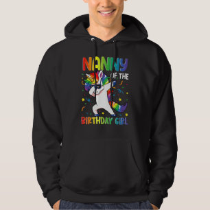 Nanny of the Birthday Party Gifts Girl Dabbing Uni Hoodie
