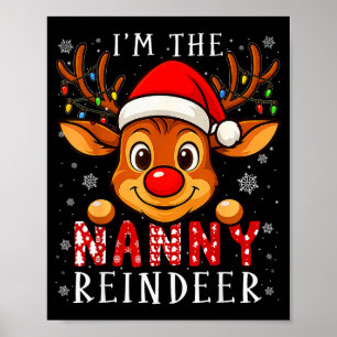 Nanny Reindeer Christmas Family Matching Pajama Fu Poster